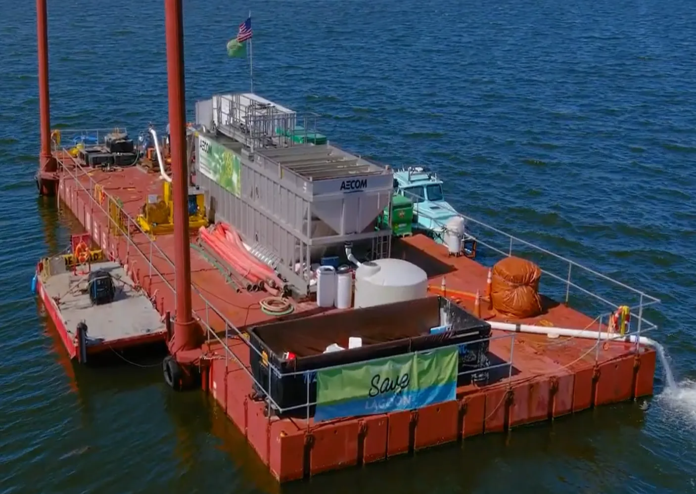 Harvester barge