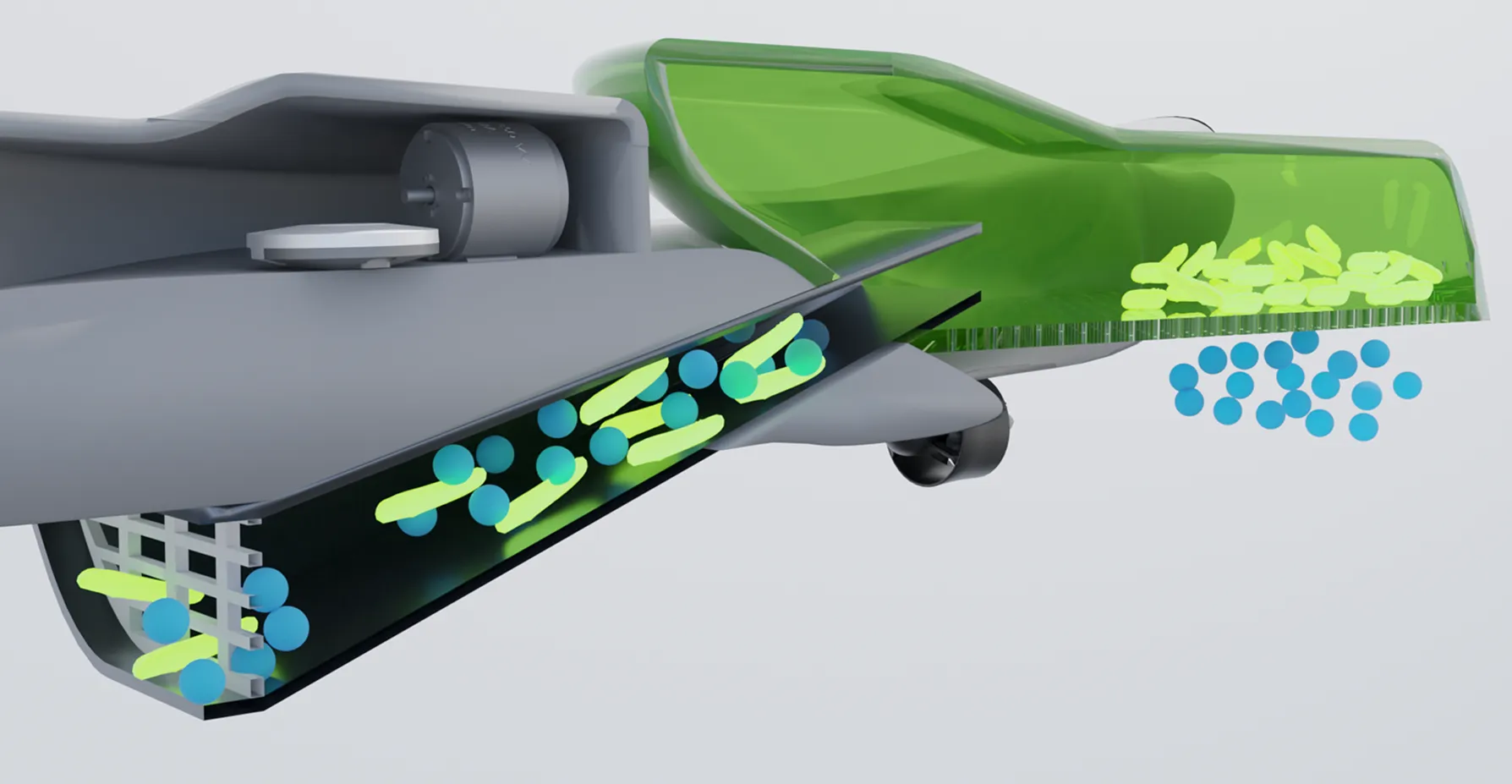 Section render showing algae collection