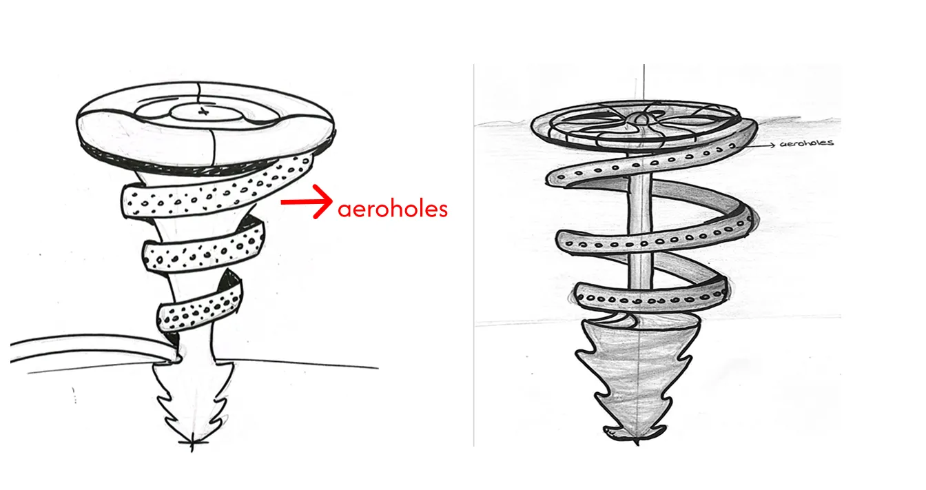 Spiral aeration concept