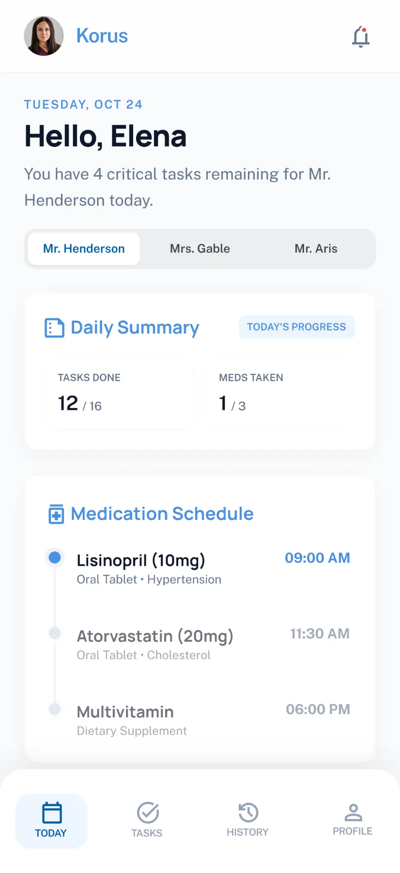 Caregiver app after screen 1