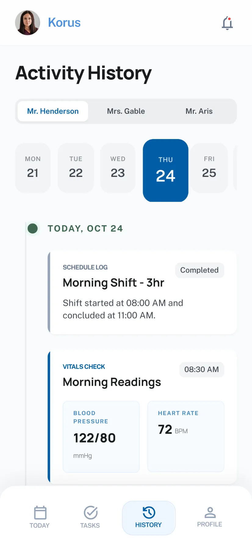 Caregiver app after screen 3