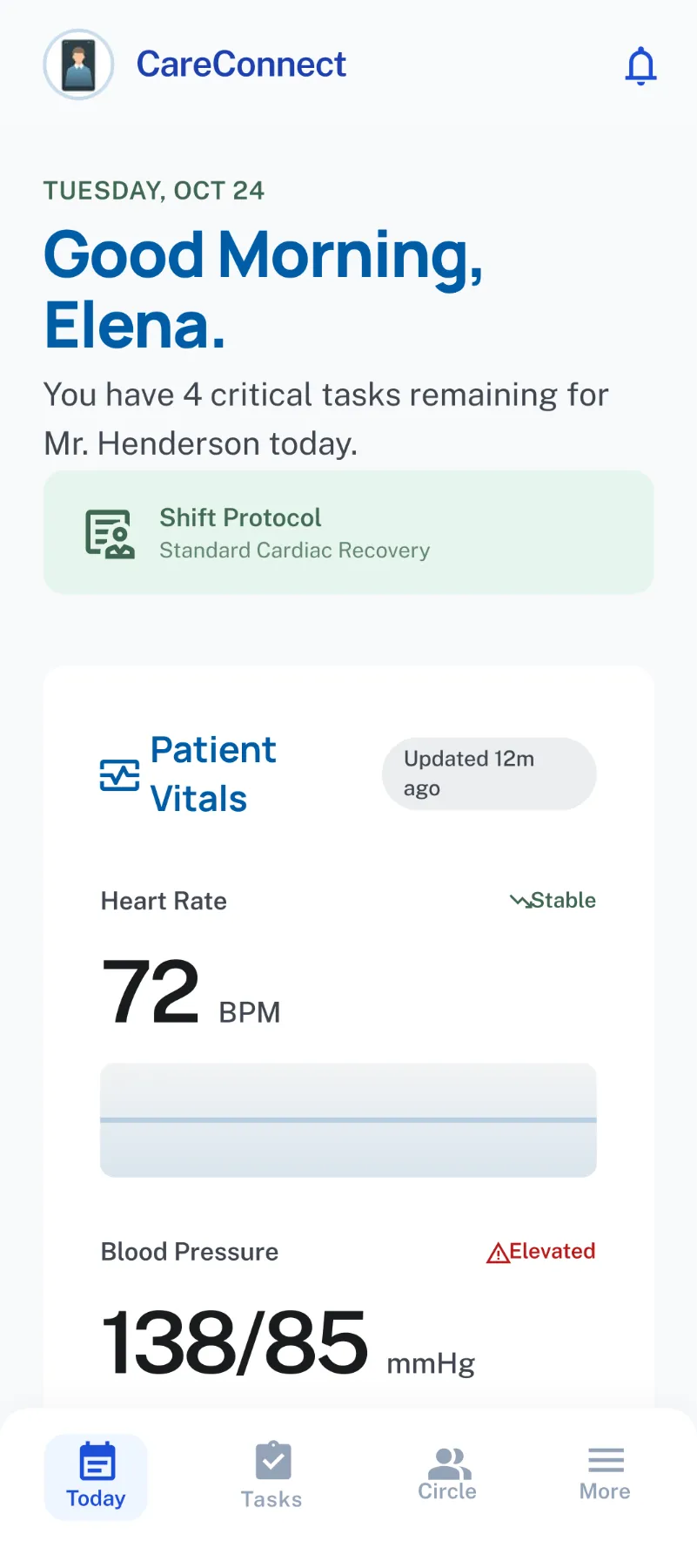 Caregiver app before screen 1