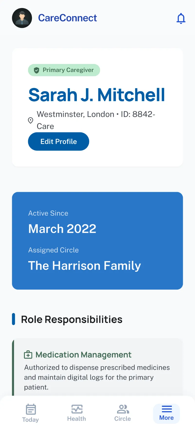 Caregiver app before screen 4