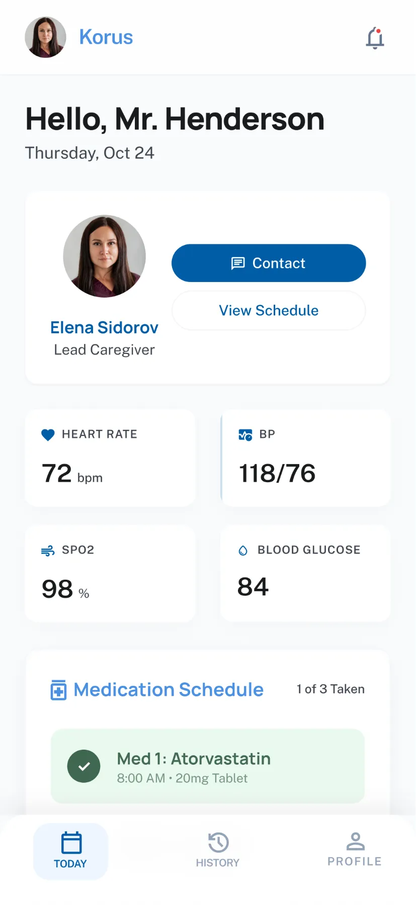 Patient app after screen 1