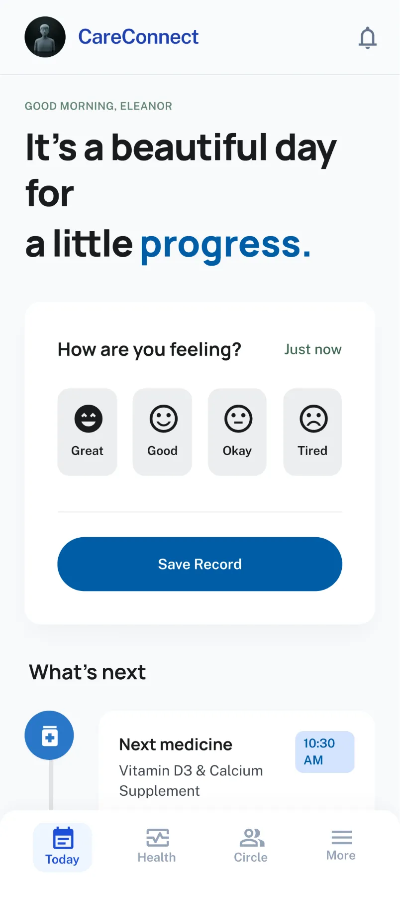 Patient app before screen 2