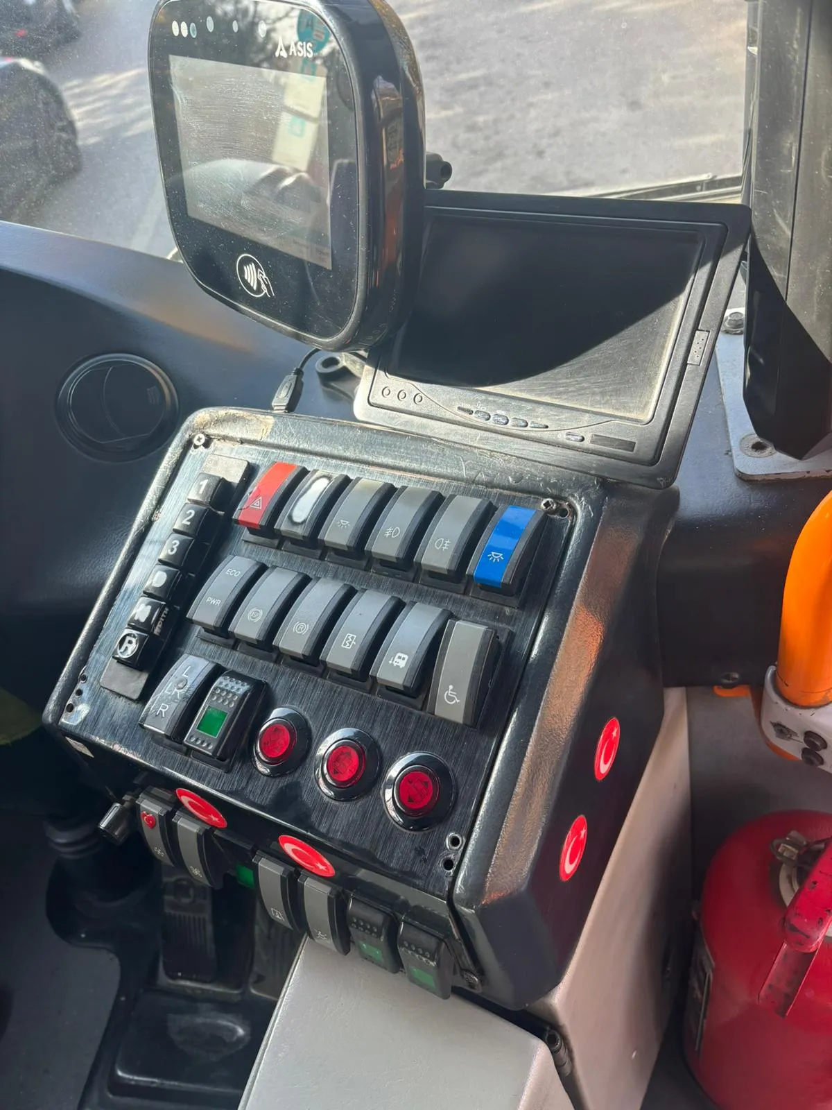 Driver control panel and card reader