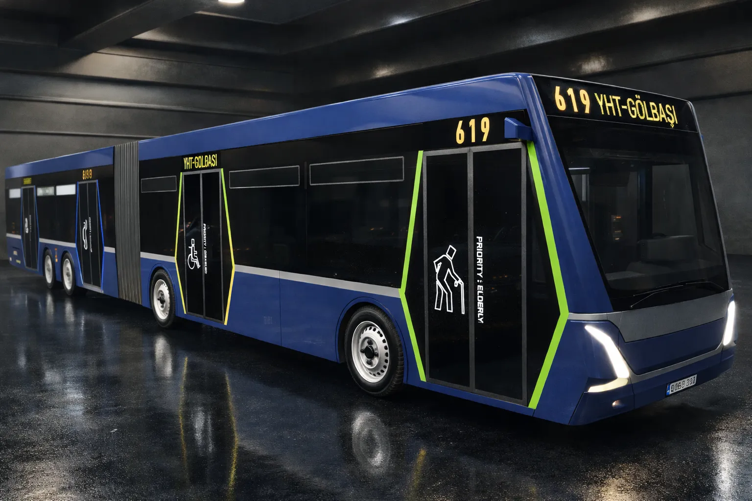 Mo-Gone articulated electric BRT bus