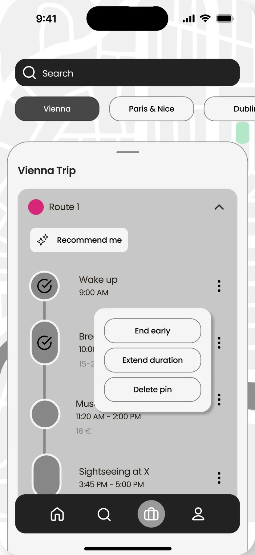 Recommendation pops up