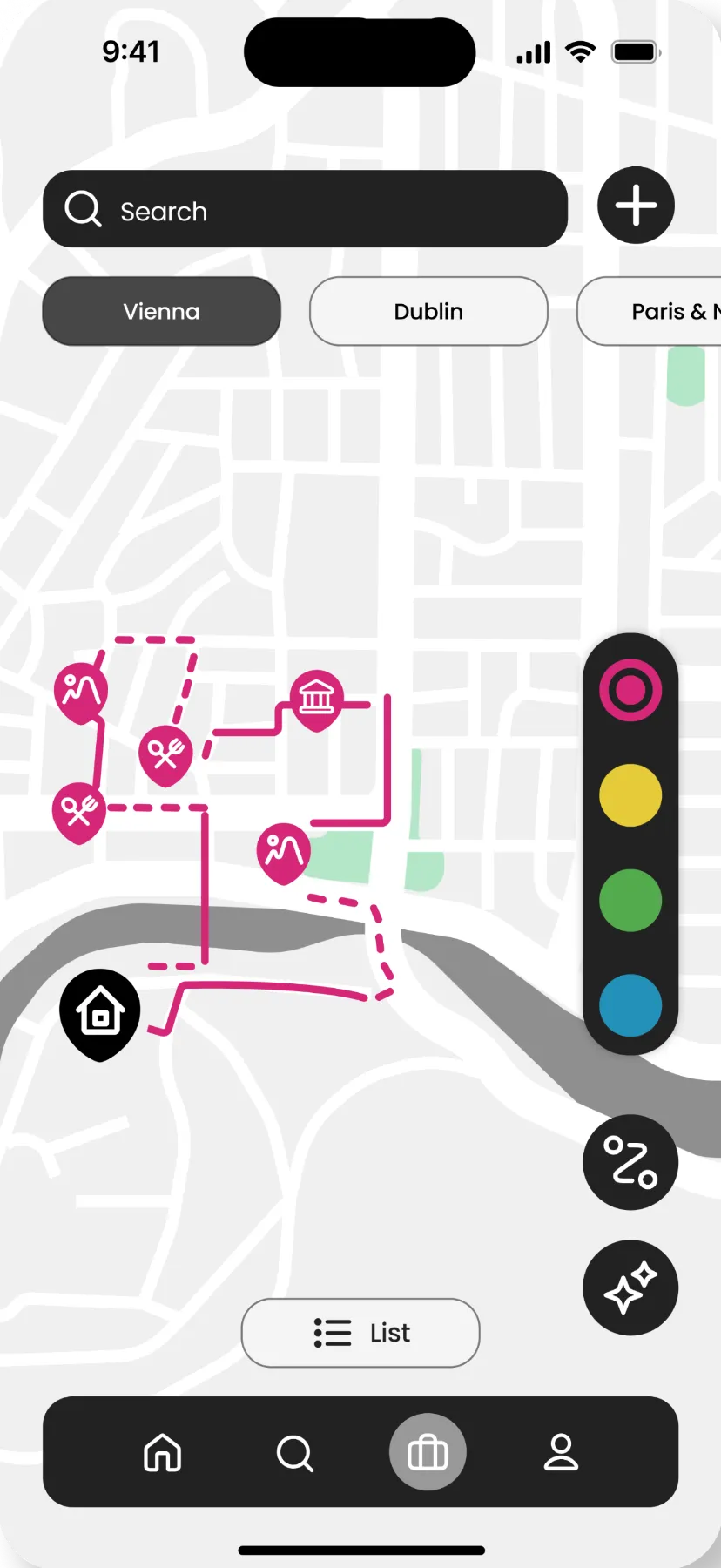 Route 1 selected