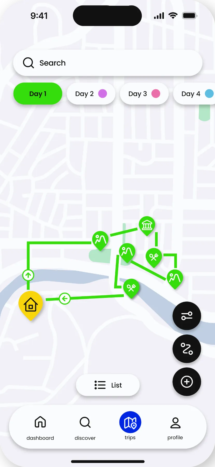 See the plans for each day on the map.