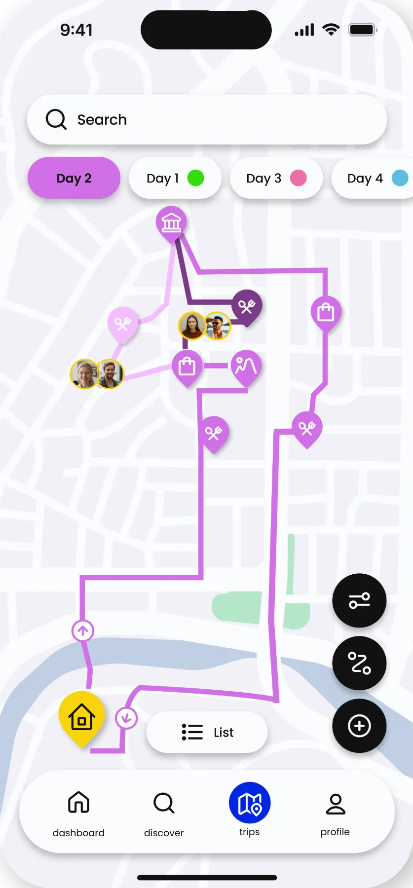 Separate group plans visible on map.