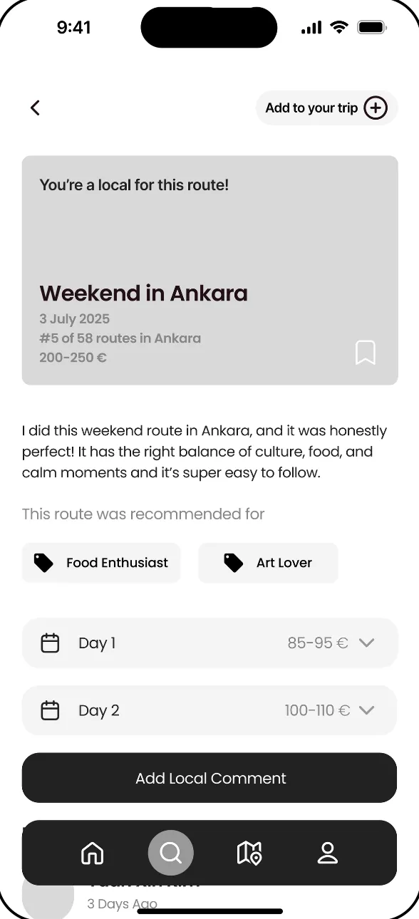 After: “Add to trip” made obvious