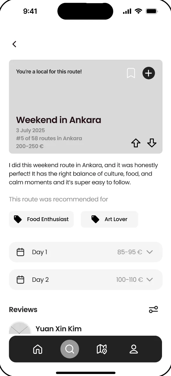 Before: “Add to trip” made obvious